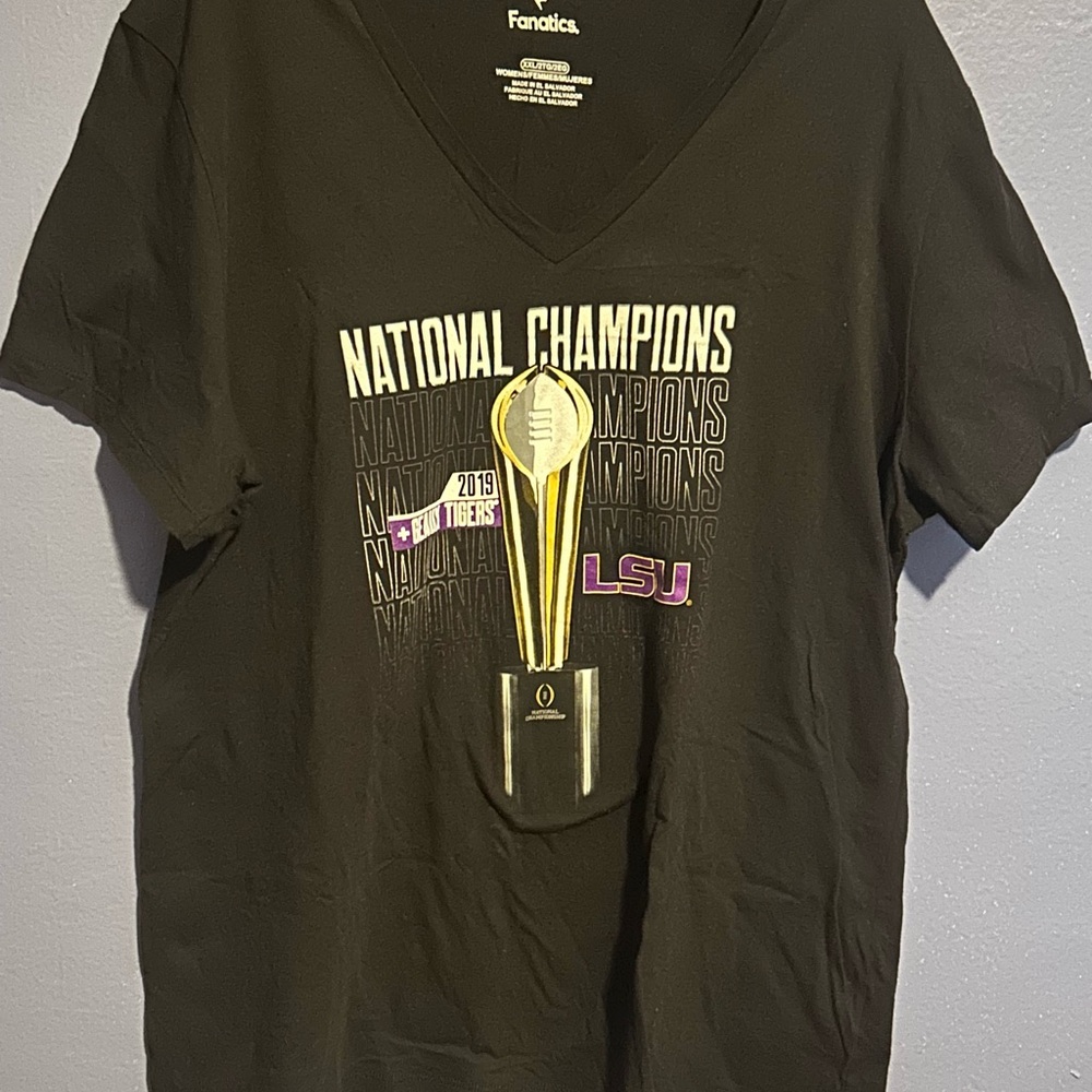 Fanatics Black National Champions Tee - LSU